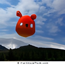 generated: an inflatable rabbit held up in the air by the geyser Old Faithful #3